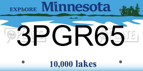 3PGR65 Minnesota License Plate