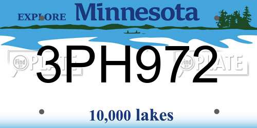 3PH972 Minnesota License Plate