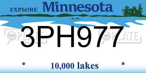 3PH977 Minnesota License Plate