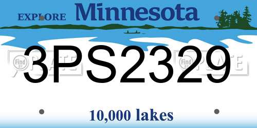 3PS2329 Minnesota License Plate