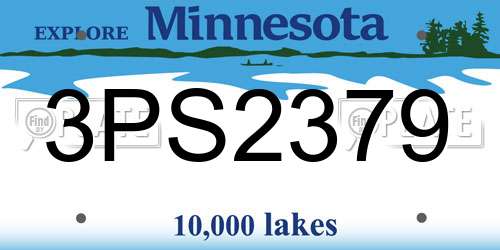 3PS2379 Minnesota License Plate