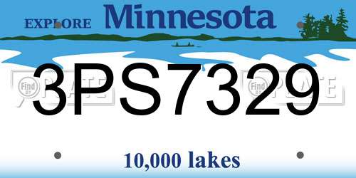 3PS7329 Minnesota License Plate