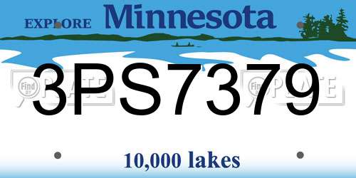 3PS7379 Minnesota License Plate