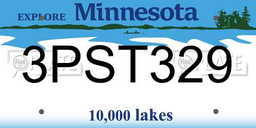 3PST329 Minnesota License Plate