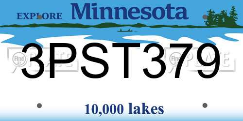 3PST379 Minnesota License Plate