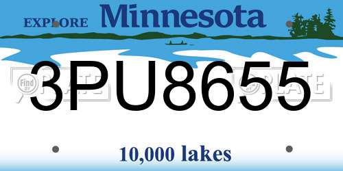 3PU8655 Minnesota License Plate