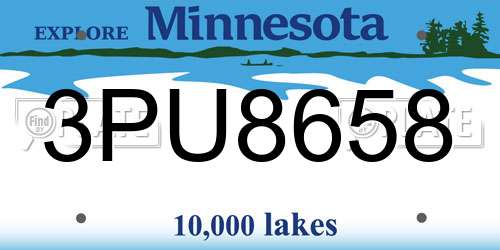 3PU8658 Minnesota License Plate