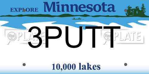 3PUTT Minnesota License Plate