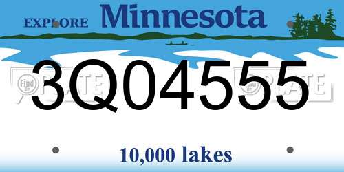 3Q04555 Minnesota License Plate