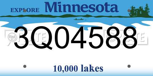 3Q04588 Minnesota License Plate