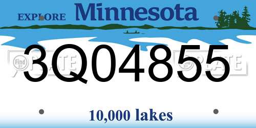 3Q04855 Minnesota License Plate