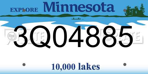 3Q04885 Minnesota License Plate