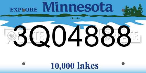 3Q04888 Minnesota License Plate