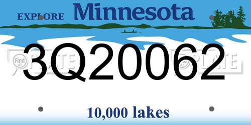 3Q20062 Minnesota License Plate
