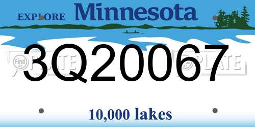 3Q20067 Minnesota License Plate