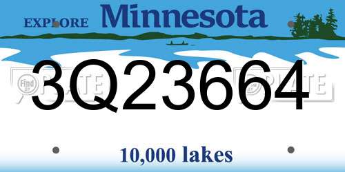 3Q23664 Minnesota License Plate