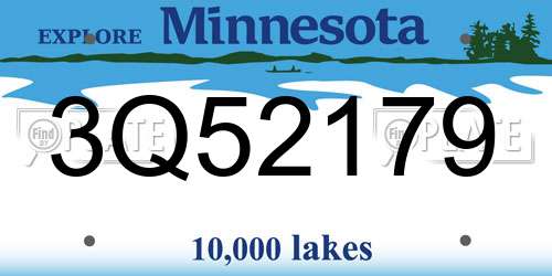 3Q52179 Minnesota License Plate