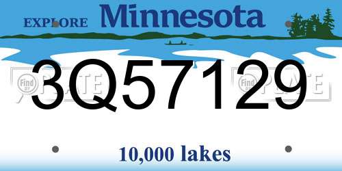 3Q57129 Minnesota License Plate