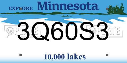 3Q60S3 Minnesota License Plate