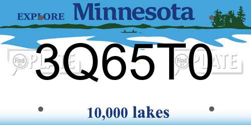 3Q65T0 Minnesota License Plate