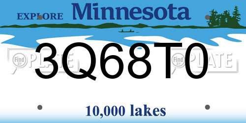 3Q68T0 Minnesota License Plate