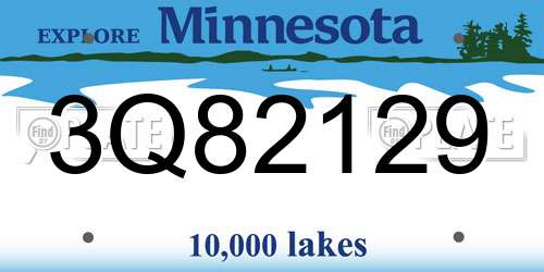 3Q82129 Minnesota License Plate