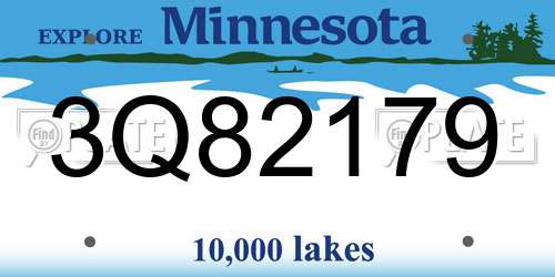 3Q82179 Minnesota License Plate