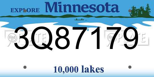 3Q87179 Minnesota License Plate