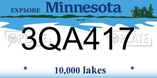 3QA417 Minnesota License Plate