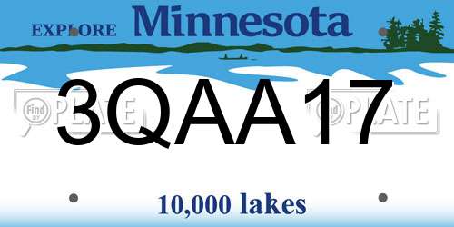 3QAA17 Minnesota License Plate