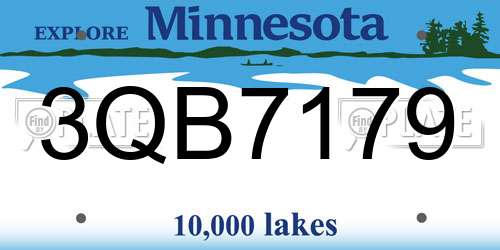 3QB7179 Minnesota License Plate