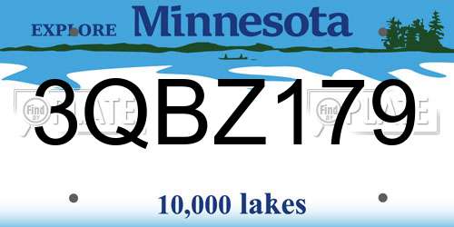 3QBZ179 Minnesota License Plate