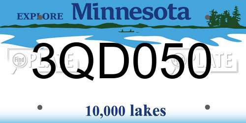 3QD050 Minnesota License Plate