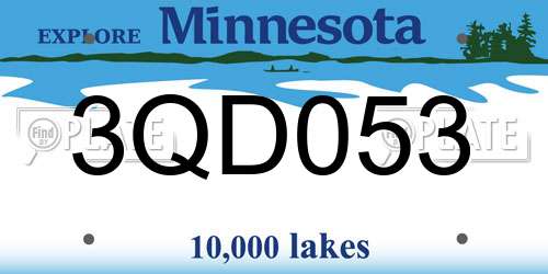 3QD053 Minnesota License Plate
