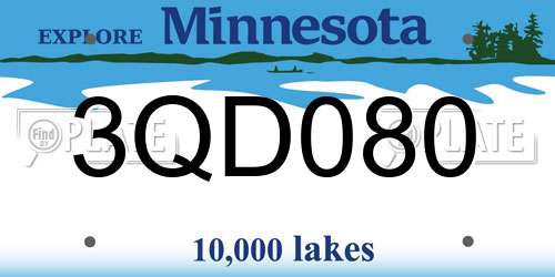 3QD080 Minnesota License Plate