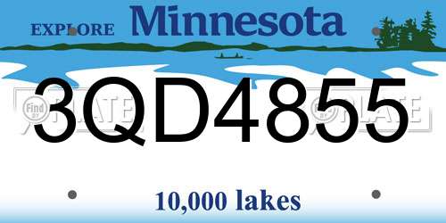 3QD4855 Minnesota License Plate
