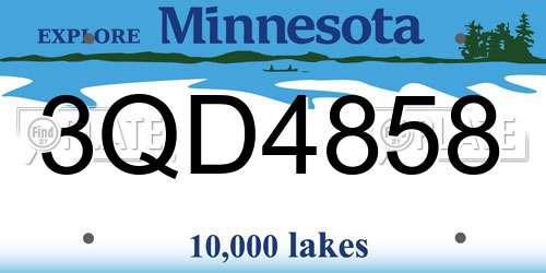 3QD4858 Minnesota License Plate