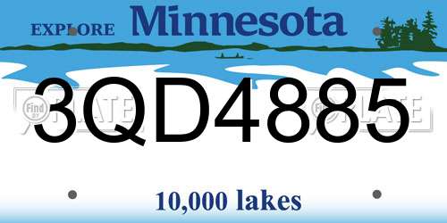 3QD4885 Minnesota License Plate