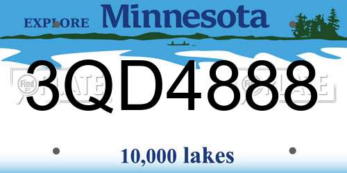 3QD4888 Minnesota License Plate