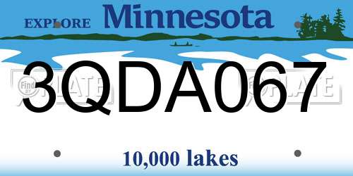 3QDA067 Minnesota License Plate