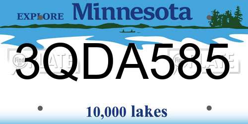 3QDA585 Minnesota License Plate