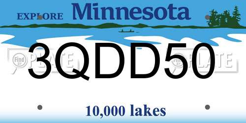 3QDD50 Minnesota License Plate