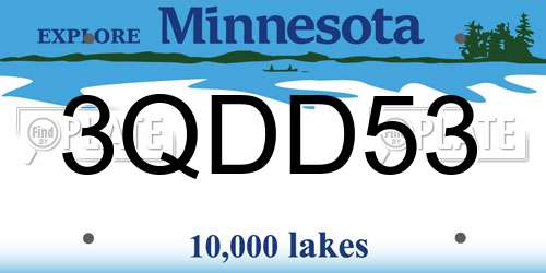 3QDD53 Minnesota License Plate