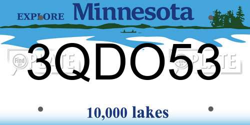 3QDO53 Minnesota License Plate