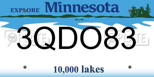 3QDO83 Minnesota License Plate