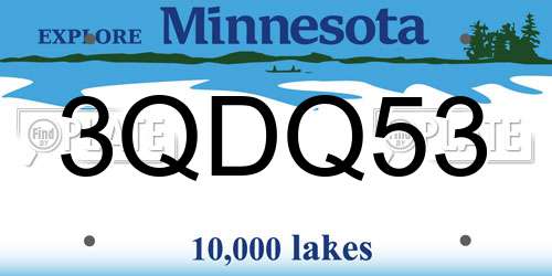 3QDQ53 Minnesota License Plate