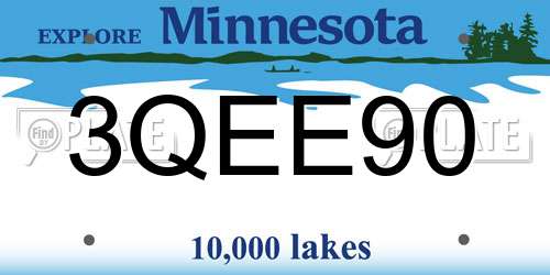 3QEE90 Minnesota License Plate