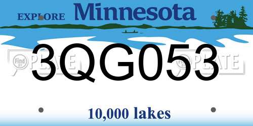 3QG053 Minnesota License Plate