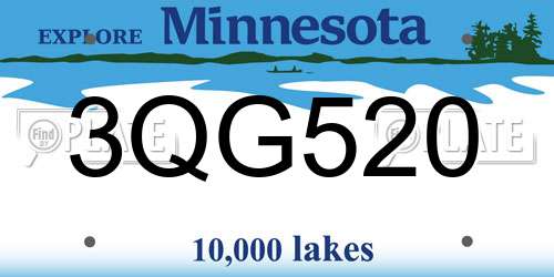 3QG520 Minnesota License Plate