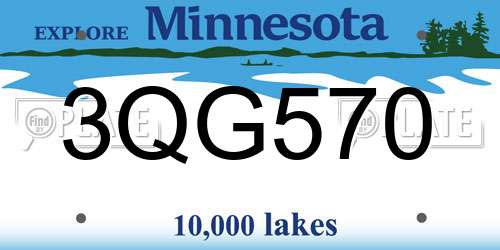 3QG570 Minnesota License Plate